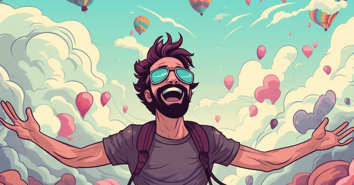 Ilustración de una persona celebrando el éxito personal